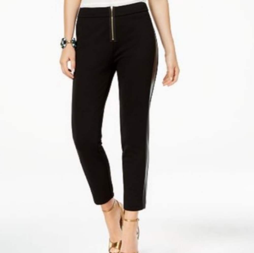 Zoe by Rachel Zoe Faux Leather Panel Crop Pant - Picture 3 of 4